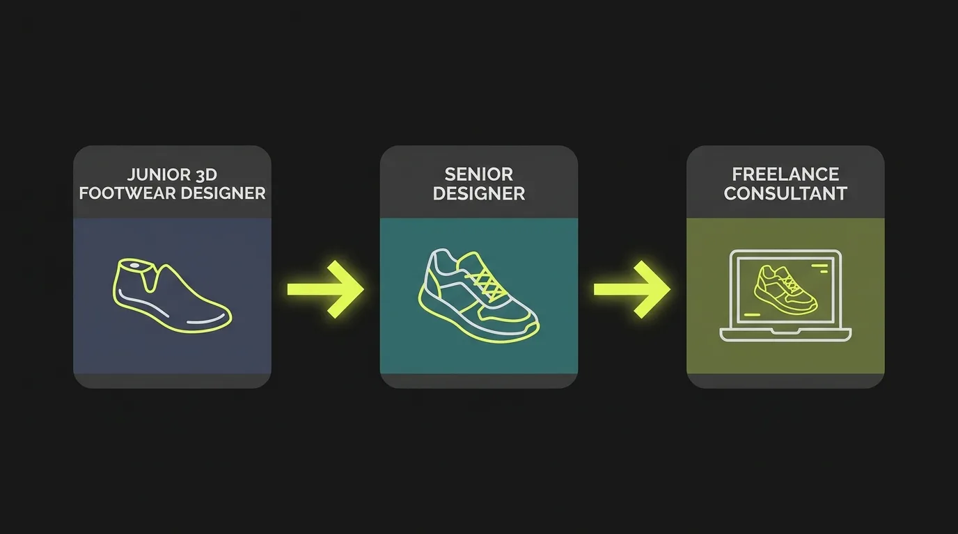 3D footwear designer career path: junior, senior, freelance consultant