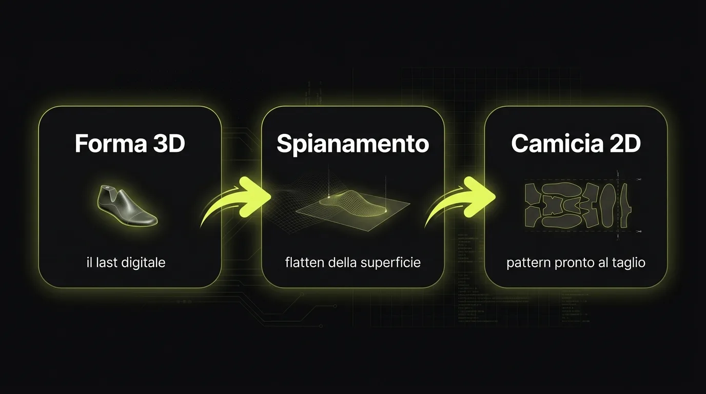 Dal 3D al 2D: forma, spianamento, camicia