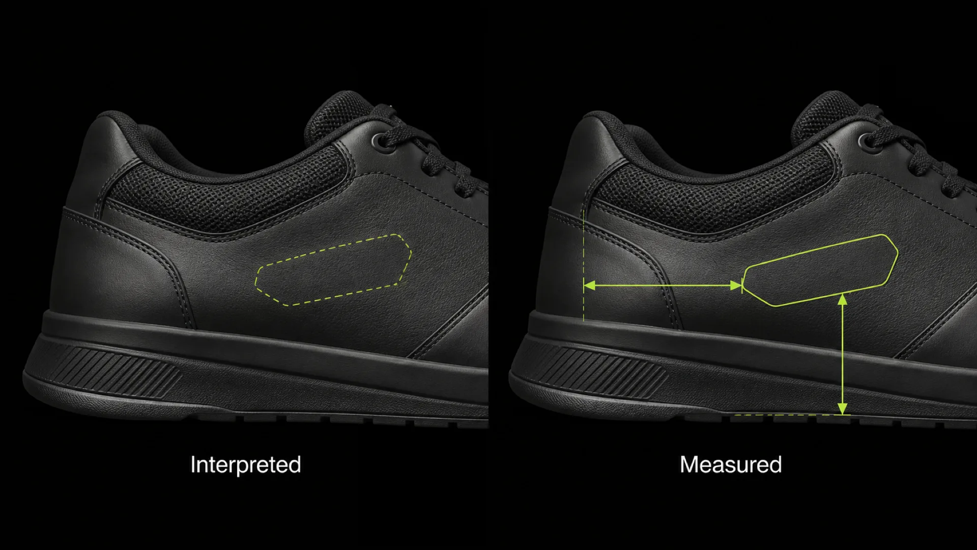 Verbal placement compared with placement dimensioned from fixed reference points